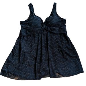 Rivers Swim Dress Black  Lace Mesh Padded One-piece